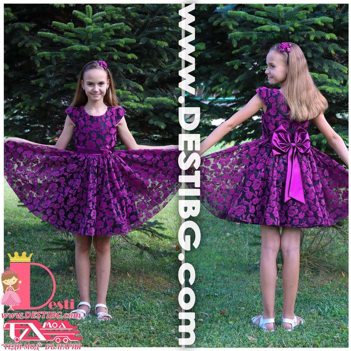 Детски Рокли Теди-Мод тип туту с голяма панделка