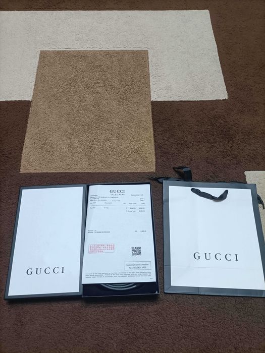 Set Cadou Gucci: Curea Double G și Portofel Bifold