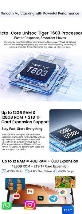 Смартфон Blackview Wave 9C Android 15 Face ID 128GB Нов