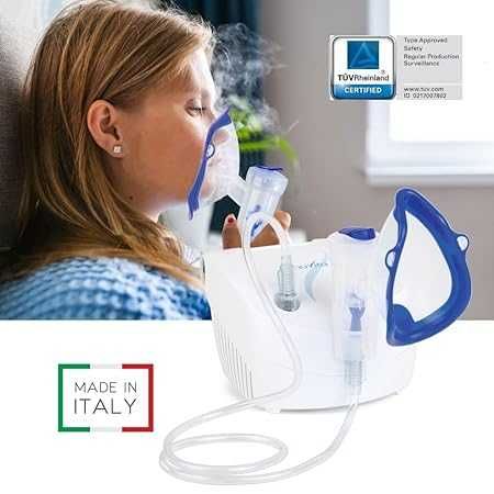 Аерозолен инхалатор с компресор Nuvita 5020, за цялото семейство , Бял