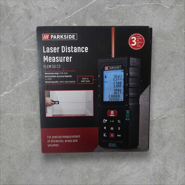 Telemetru  laser/ dispozitiv masurare distante/ suprafete  PARKSIDE