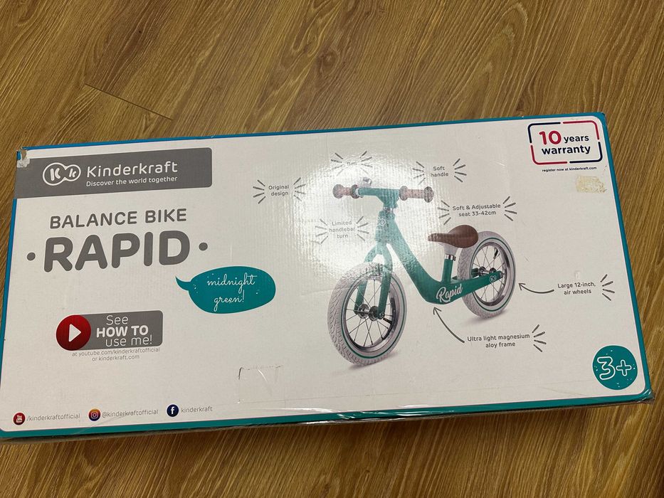 Bicicleta fara pedale Kinderkraft Rapid turcoaz
