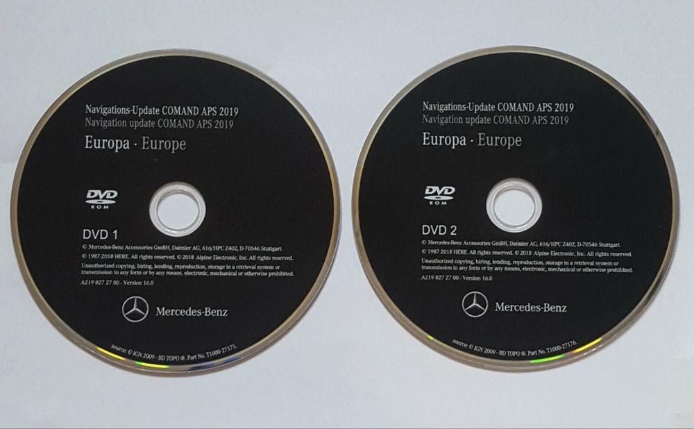 Дискове с последни ъпдейти за навигация 2019 MERCEDES NTG2.5 SAT NAV DVD DISC LATEST MAP  FINAL UPDATE