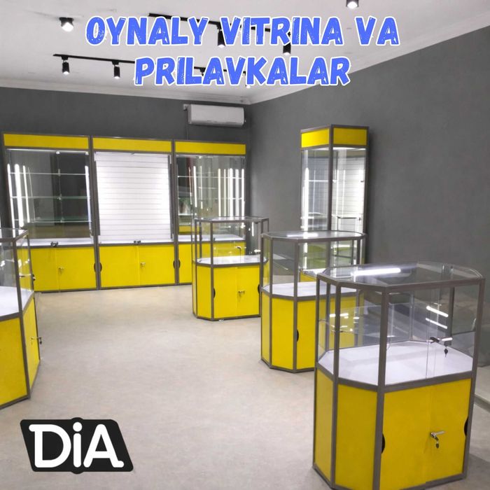 Oynaly prilavkalar, Акция, savdo uskunalari vitrinalar stellajlar
