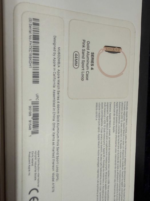 Apple Watch Seria4 44mm GPS Gold Aluminum Case