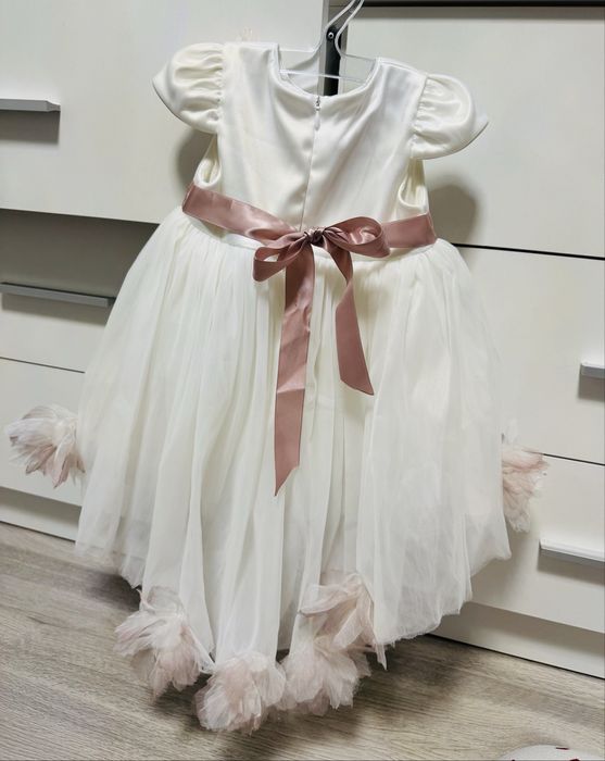 Rochii fetițe ,  marimi 0-3 luni, 6-9 luni, 9-12 luni, alb, roz, somon