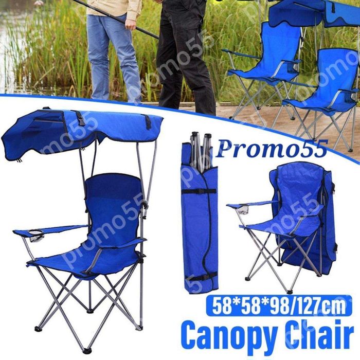 Сгъваем стол със сеник, туристически стол , стол за риболов и плаж