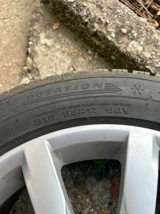 Оригинални VW 17” джанти + зимни гуми Dunlop