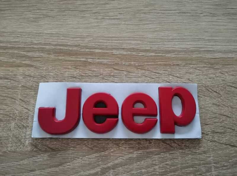 червен надпис Jeep