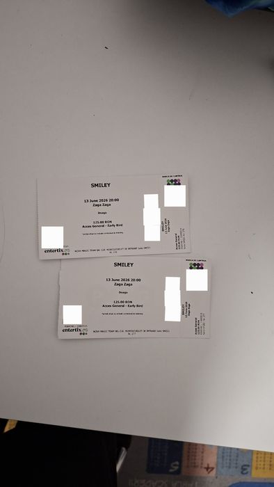 Vand 2 bilete concert Smiley 13 iunie Zaga Zaga