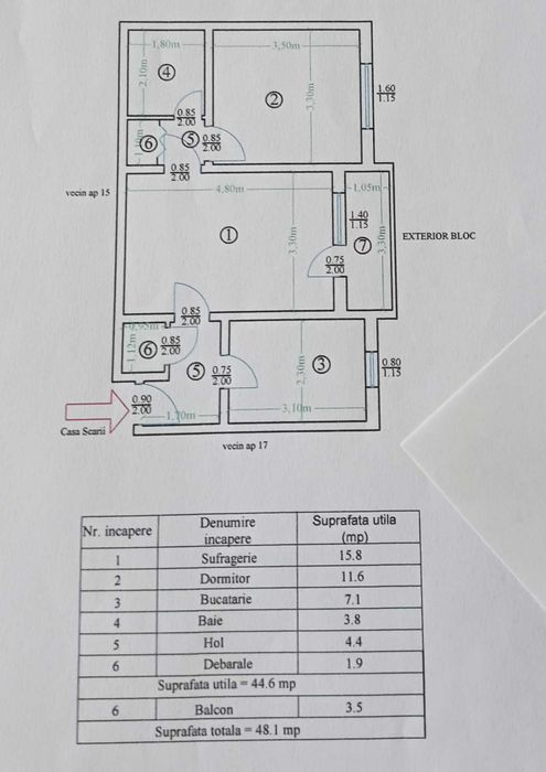 Apartament 2 camere // Buhusi // 48mp // etaj 3 din 4 // zona Bd Republicii-Dragos Voda