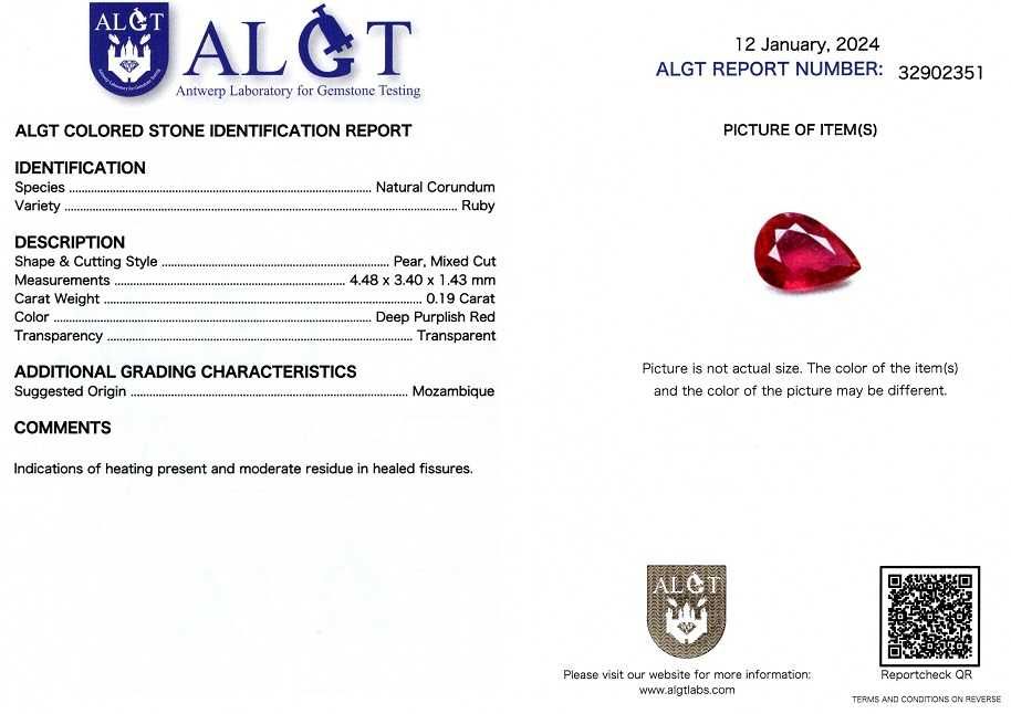 Rubine Mozambic 0,19-0,28 ct.-cod 9978, 9979, 9980, 9981