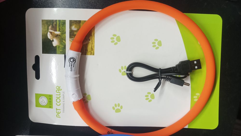 Светеща каишка за куче с USB + кабел