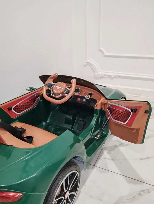 Masinuta electrica pentru copii Bentley verde, 12V, scaun piele ecologica