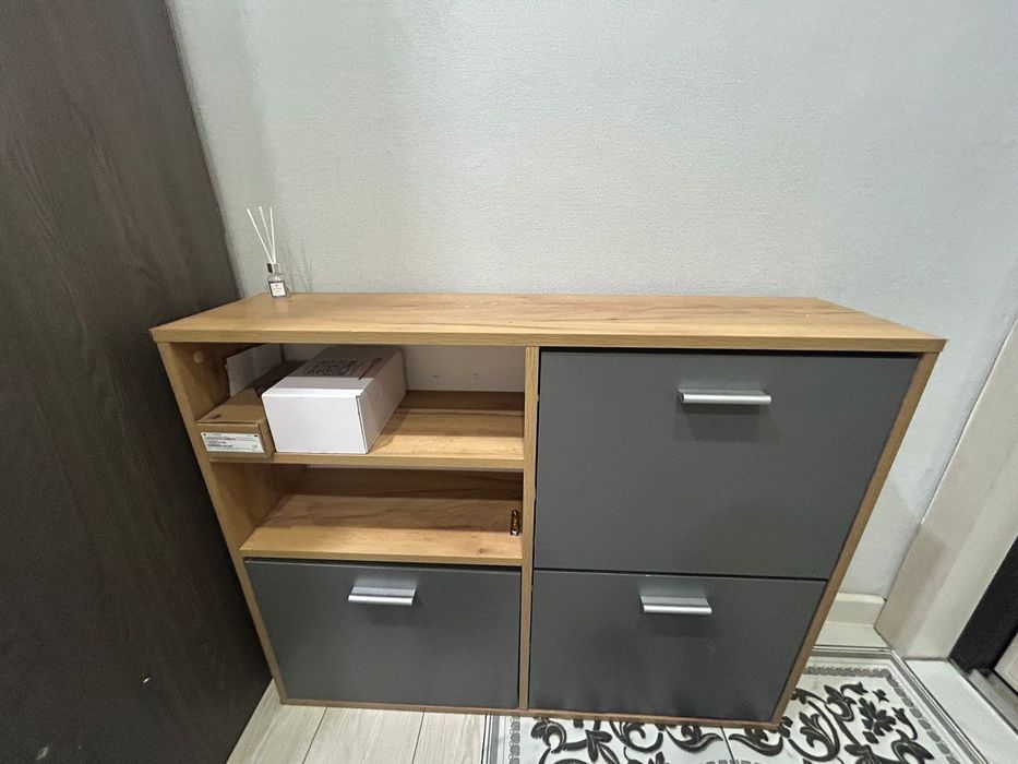 Шкаф-Обувница серая