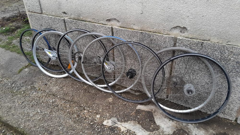 Set roti bicicleta cu dinam incorporat 24,26,28 inchi, qr, disc frana