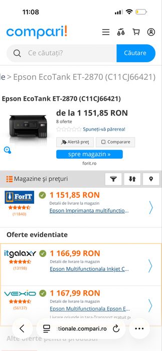 Imprimanta epson EcoTank ET-2870