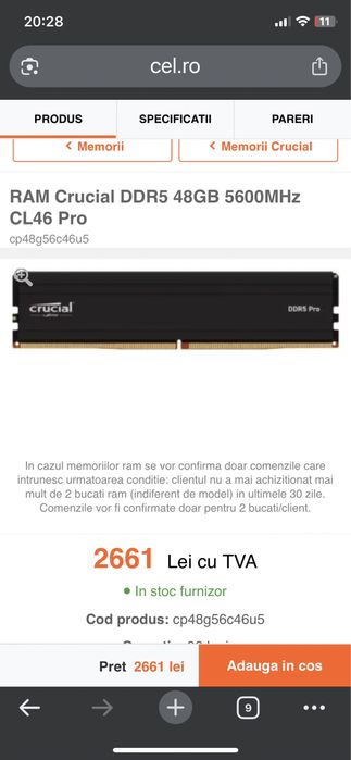 Kit placute RAM Crucial DDR5 PRO (2x48GB)