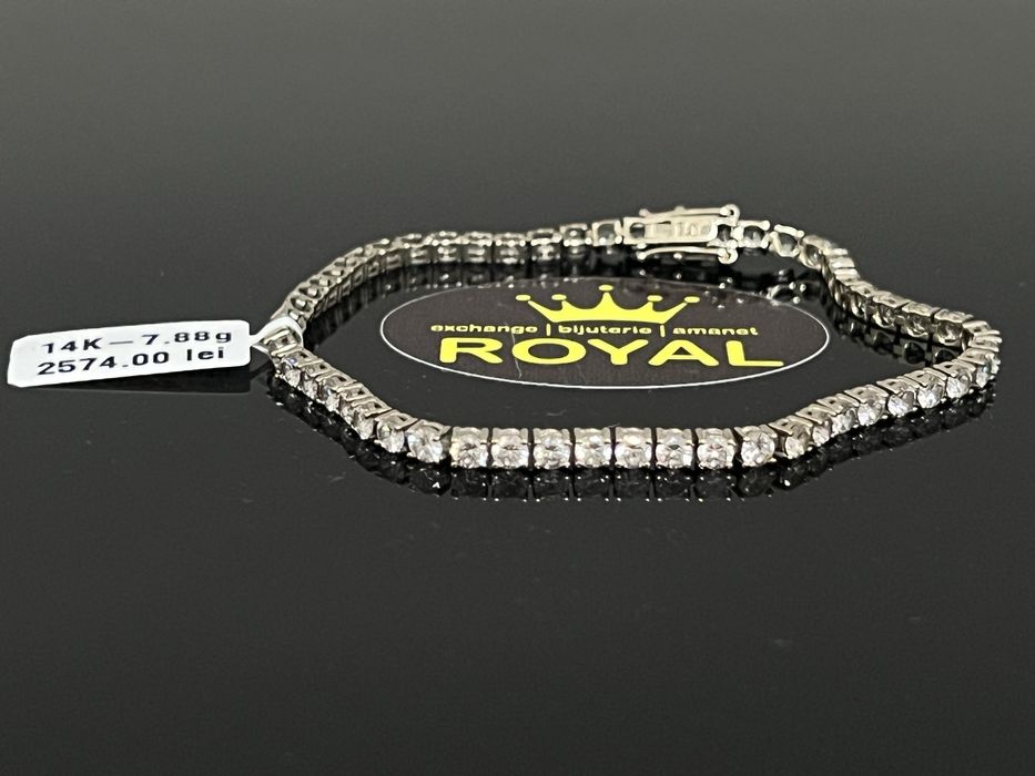 Bijuteria Royal CB : Bratara dama tenis aur 14k 585  7,88 gr