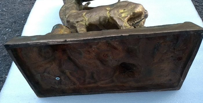 Ornament cerb din bronz turnat 8,40 Kg - 30x26x13 cm