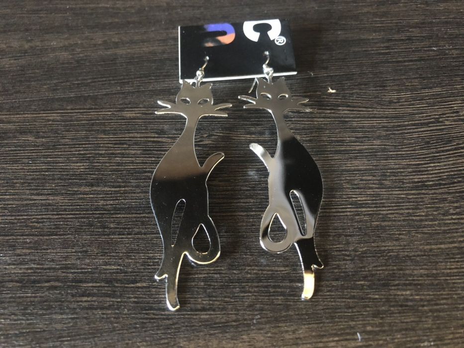 Серьги кошки новые