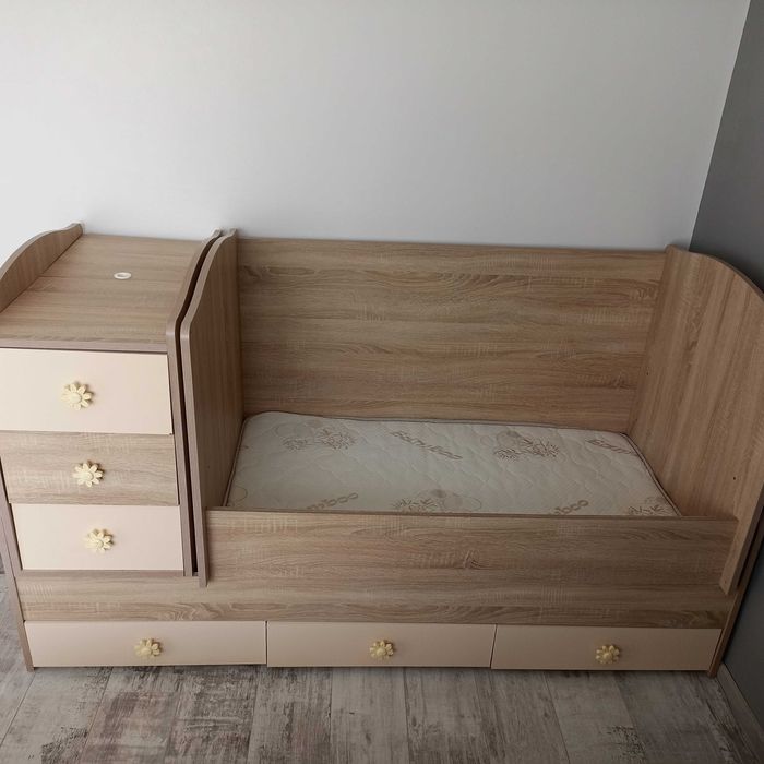 Детска дървена кошара + матрак