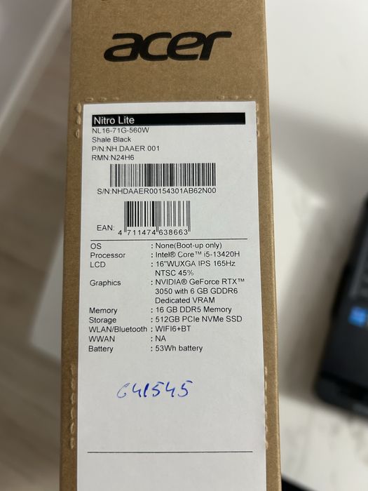 Игровой Ноутбук Acer Nitro Lite