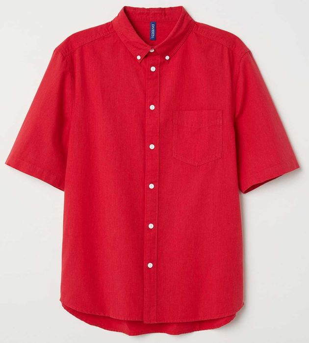 H&M 6 camasi maneca scurta 100% bumbac mar.M, talie=105, noi, eticheta