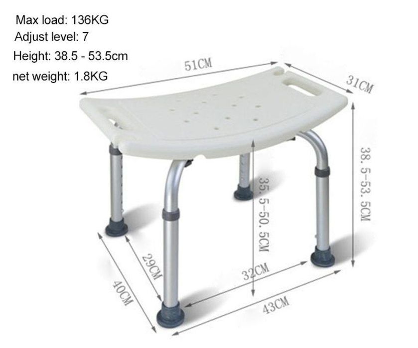 Этот регулируемый стул легкий и водонепроницаемый, нескользящий и усто