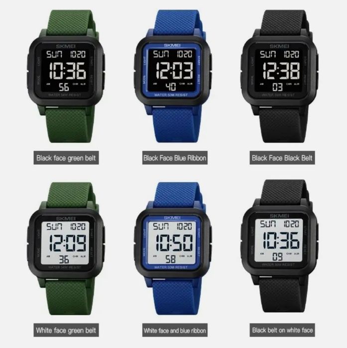 Эркаклар учун SKMEI спорт соатлари – турли рангларда!