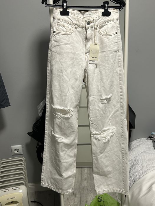 Pantaloni baggy Mango cu talie inalta