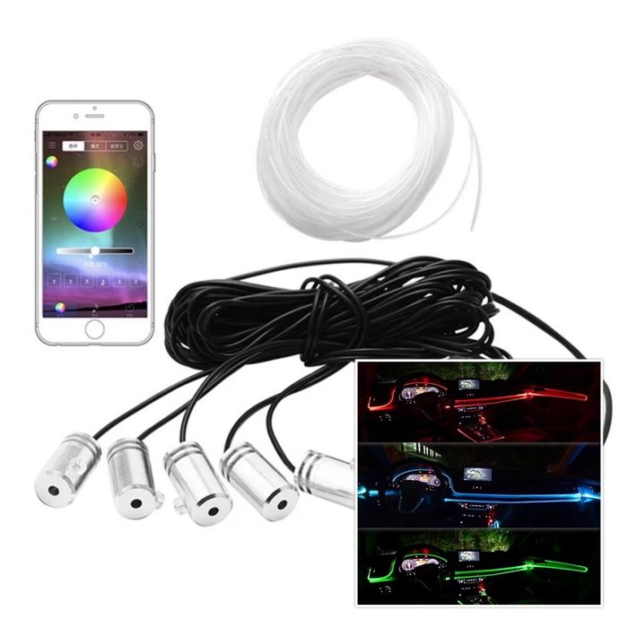 Лед лента интериор LED RGB audi mercedes bmw vw осветление перо влакно