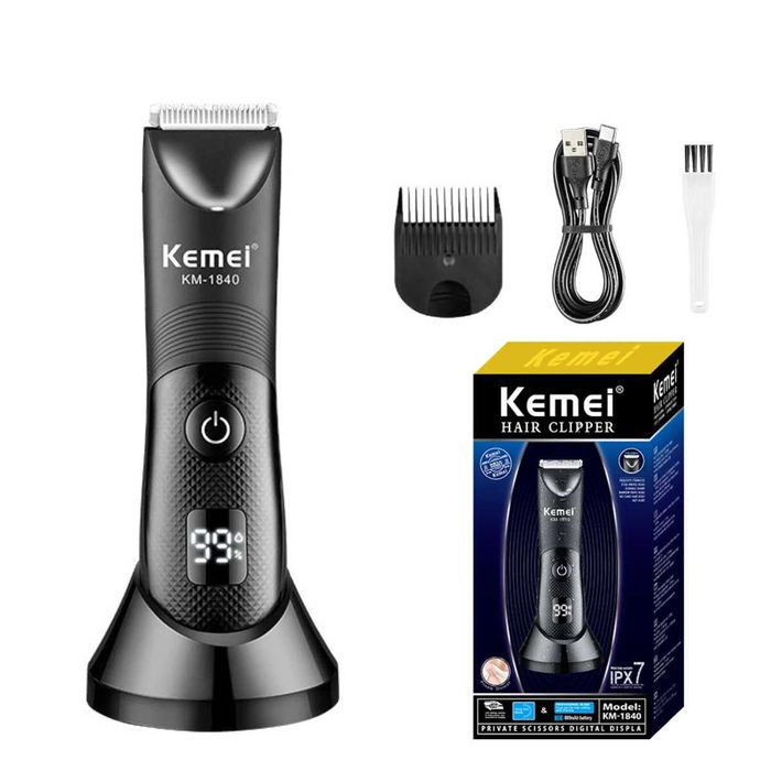 Kemei-1840 Inghinal, barba si corp, wireless, lumina led, 6000 rpm