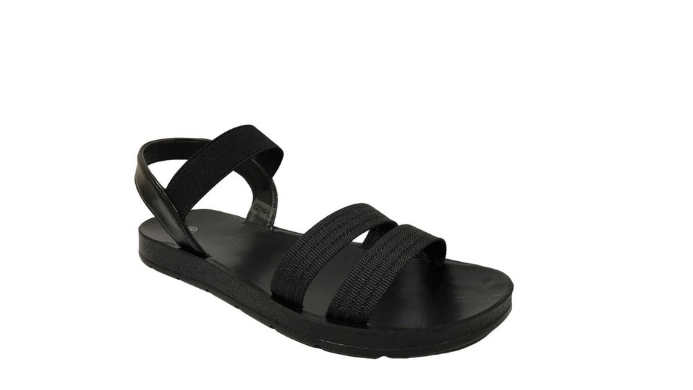 Дамски равни сандали в червено и черно