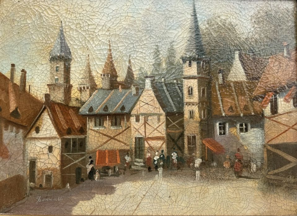 Tablou pictura “Peisaj Medieval”