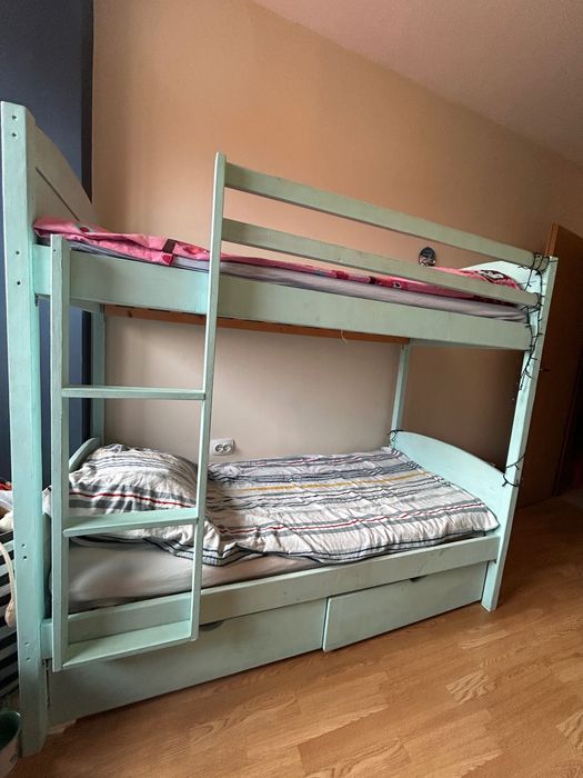 Двуетажно легло д170/в150/ш70 с кокосови матраци 2бр. подарък