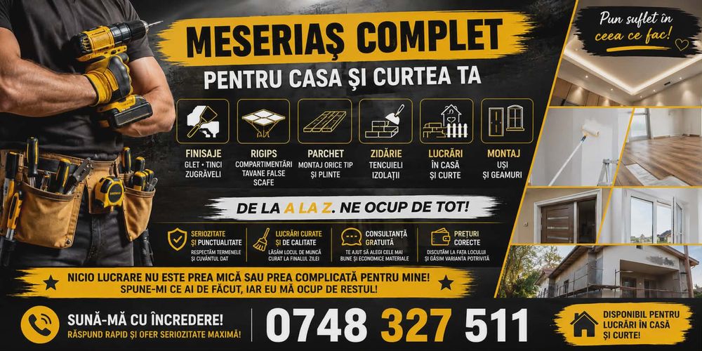 Reglaj Si Montaj Uși și Geamuri tâmplărie PVC etc...