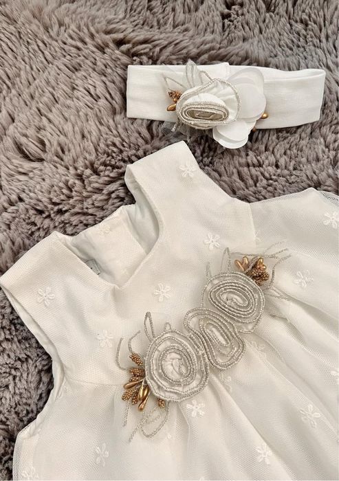 Детское платье с туфельками и повязкой