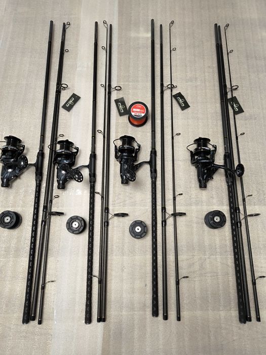 SET 4 Lansete FL VIPER 3.90m 3.5 LBS 3 tronsoane + 4 Mulinete AVIATOR