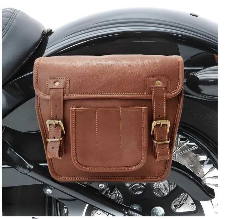 Geanta de piele vintage pentru motocicleta sidecase chopper cafe racer