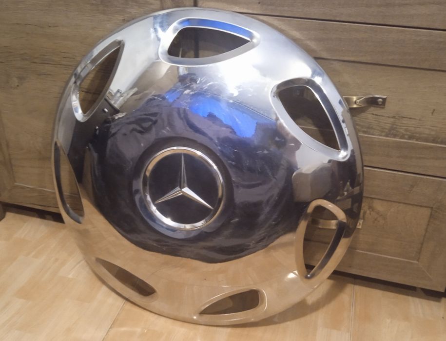 Capac TIR Mercedes 23"/59cm, otel inoxidabil cromat, ideal ceas perete