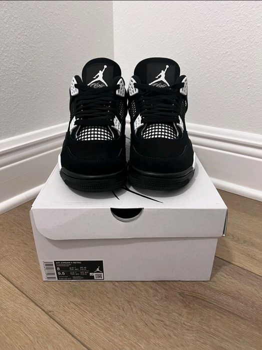 Jordan 4 White Thunder 41,42, Negru, Noi in Cutie