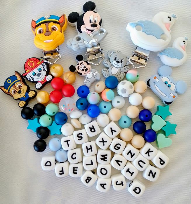 Accesorii din silicon pentru realizarea lănțișoarelor  pentru suzeta