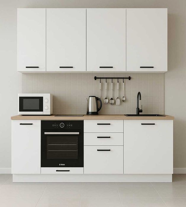 Экспресс НОВАЯ  кухня за 3 дня 220 см  цена полностью за кухню