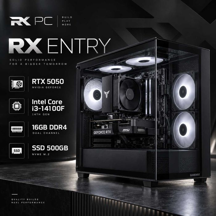 Игровой ПК RTX 5050 / i3-14100F / 16GB / SSD 500GB | RX Entry