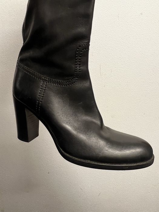 Incaltaminte din piele cizme elegante cu toc  dama