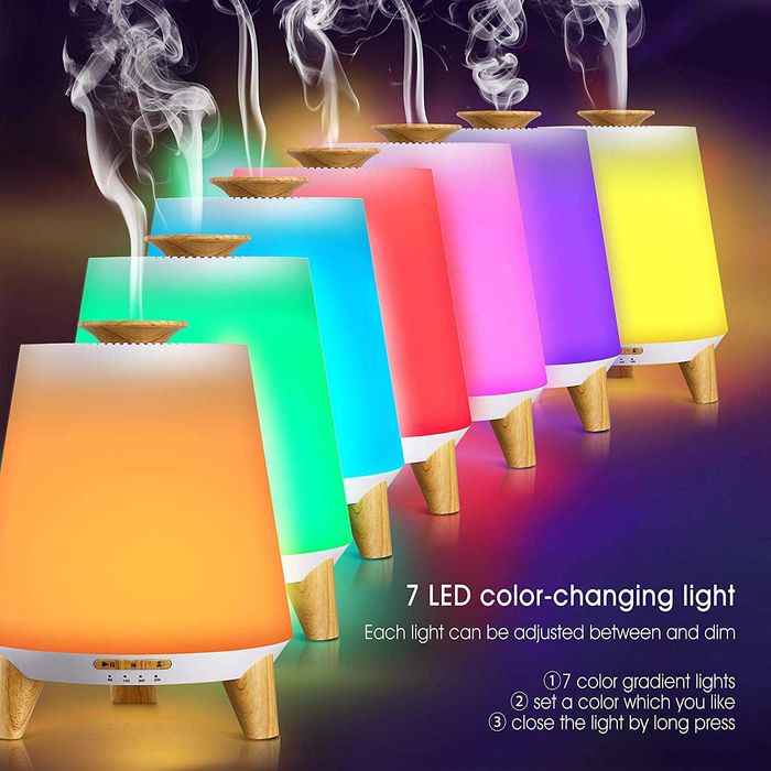 Арома дифузер STELS, 300 мл, Ултразвуков, 7 LED цвята, Bluetooth