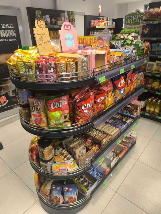 Стелажи за магазин/Търговско оборудване/Рафтове/Кошници/Колички/Каси