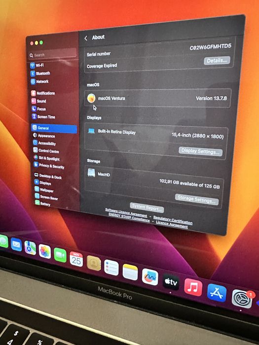 MacBook Pro Grey 125 gb