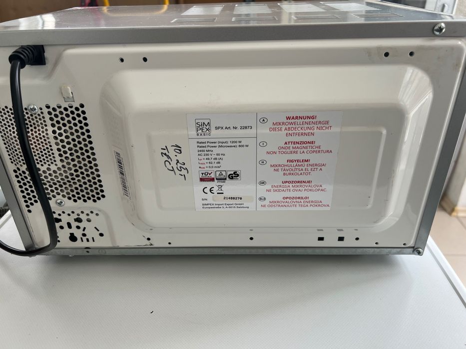 Микровълнова фурна SIMPEX-инокс,15 л
